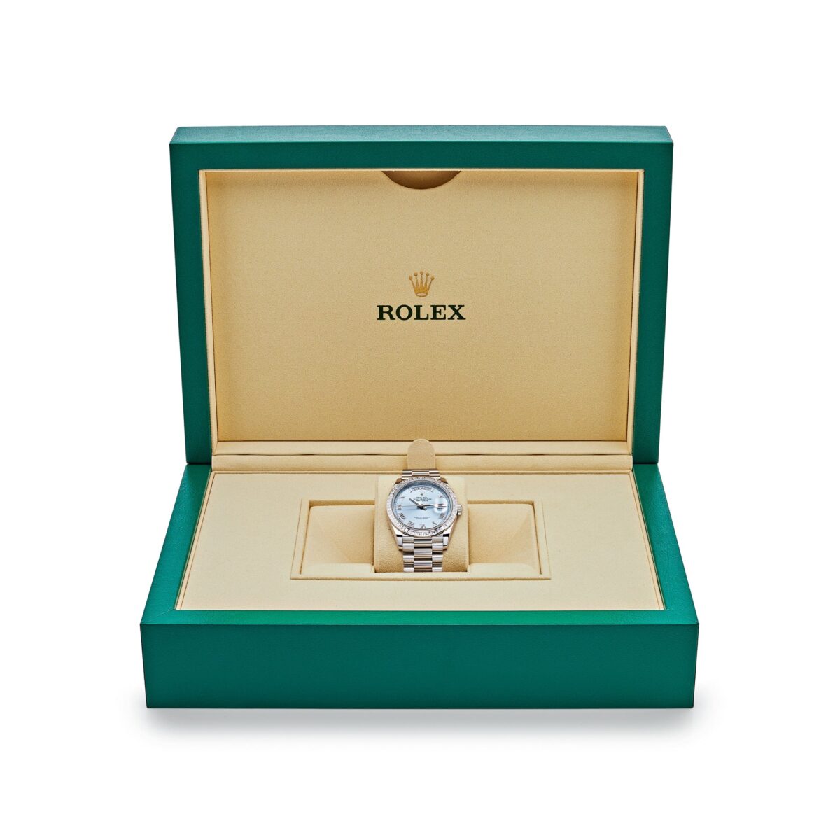 Rolex Day-Date 128396TBR Platinum Ice Blue Dial Diamond Bezel (2024) - Image 7