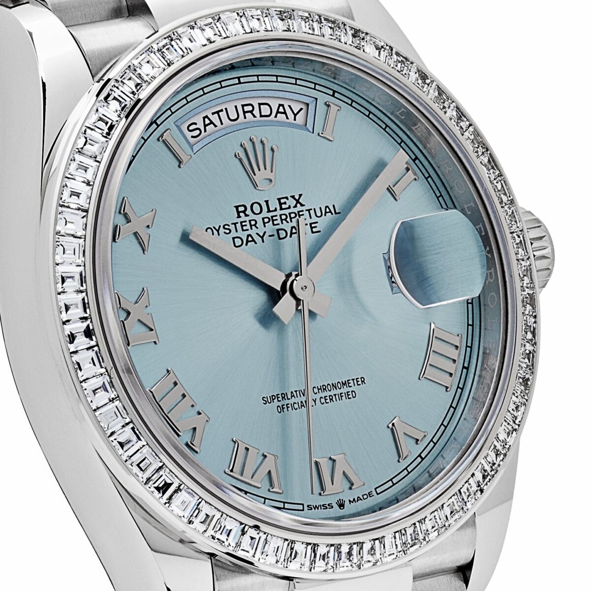 Rolex Day-Date 128396TBR Platinum Ice Blue Dial Diamond Bezel (2024) - Image 5