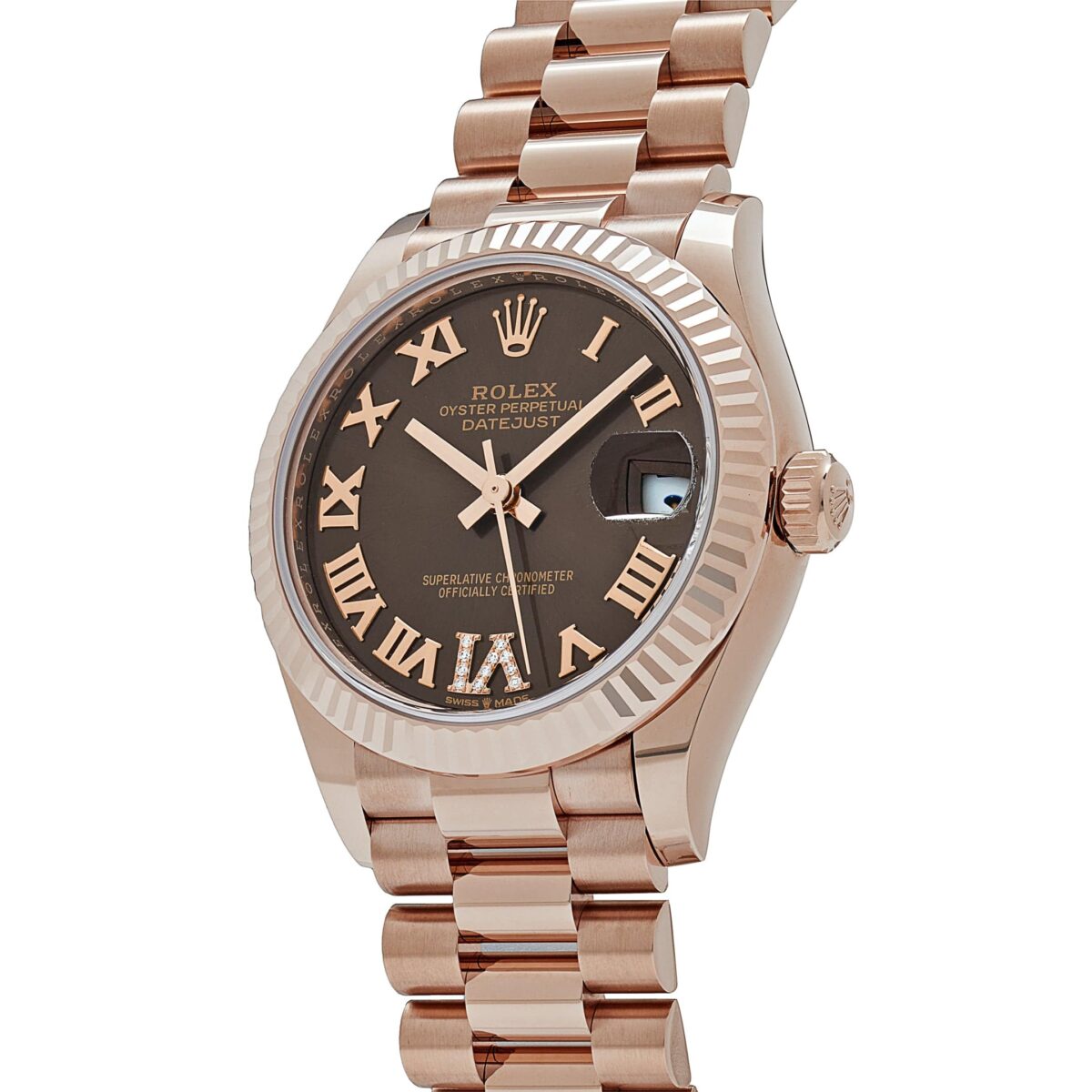 Rolex Datejust 278275 Rose Gold Diamond Chocolate Dial President (2024) - Image 3