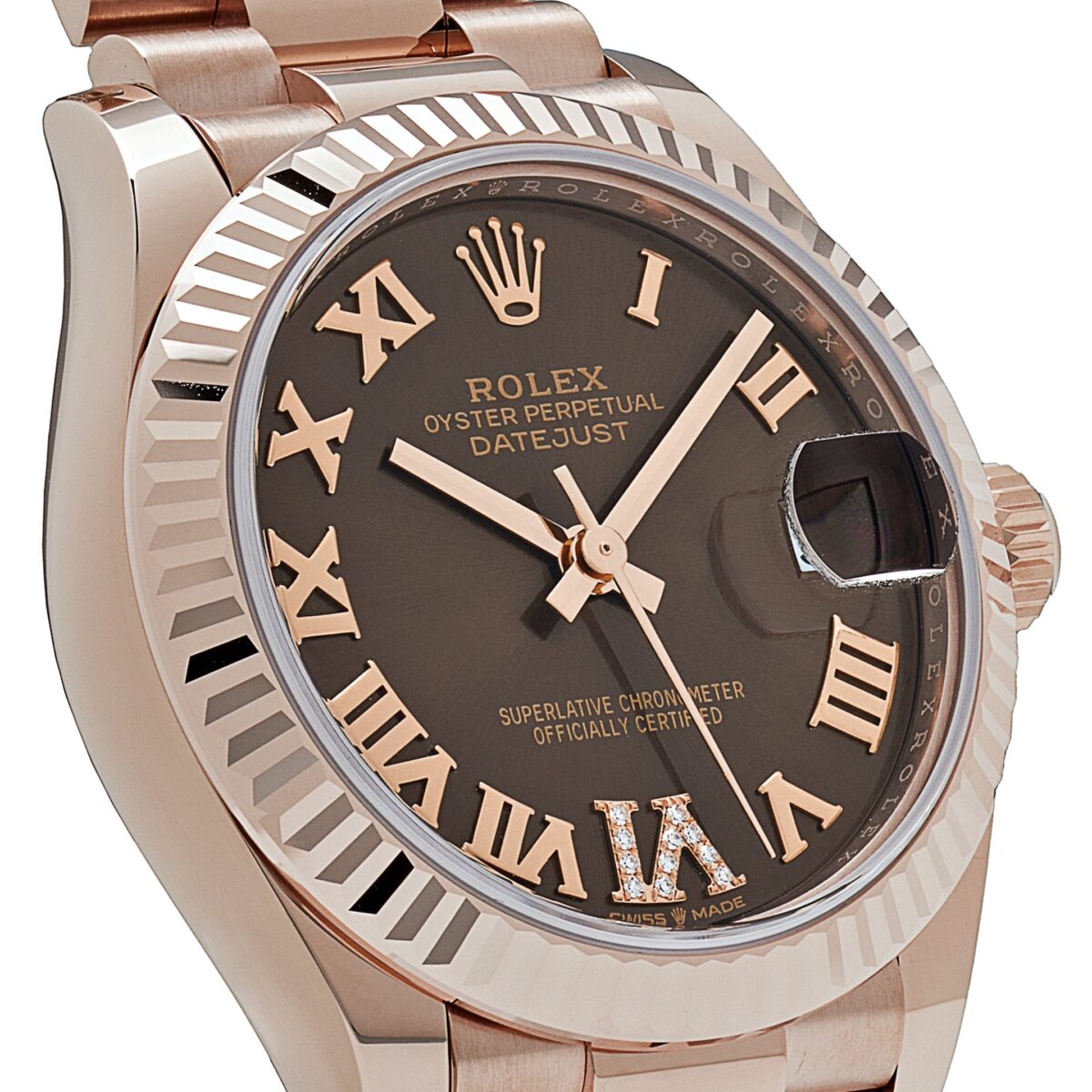 Rolex Datejust 278275 Rose Gold Diamond Chocolate Dial President (2024) - Image 5