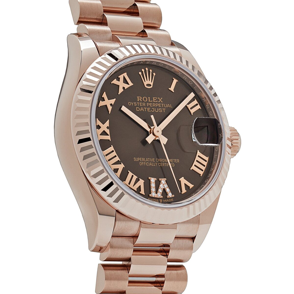 Rolex Datejust 278275 Rose Gold Diamond Chocolate Dial President (2024) - Image 4