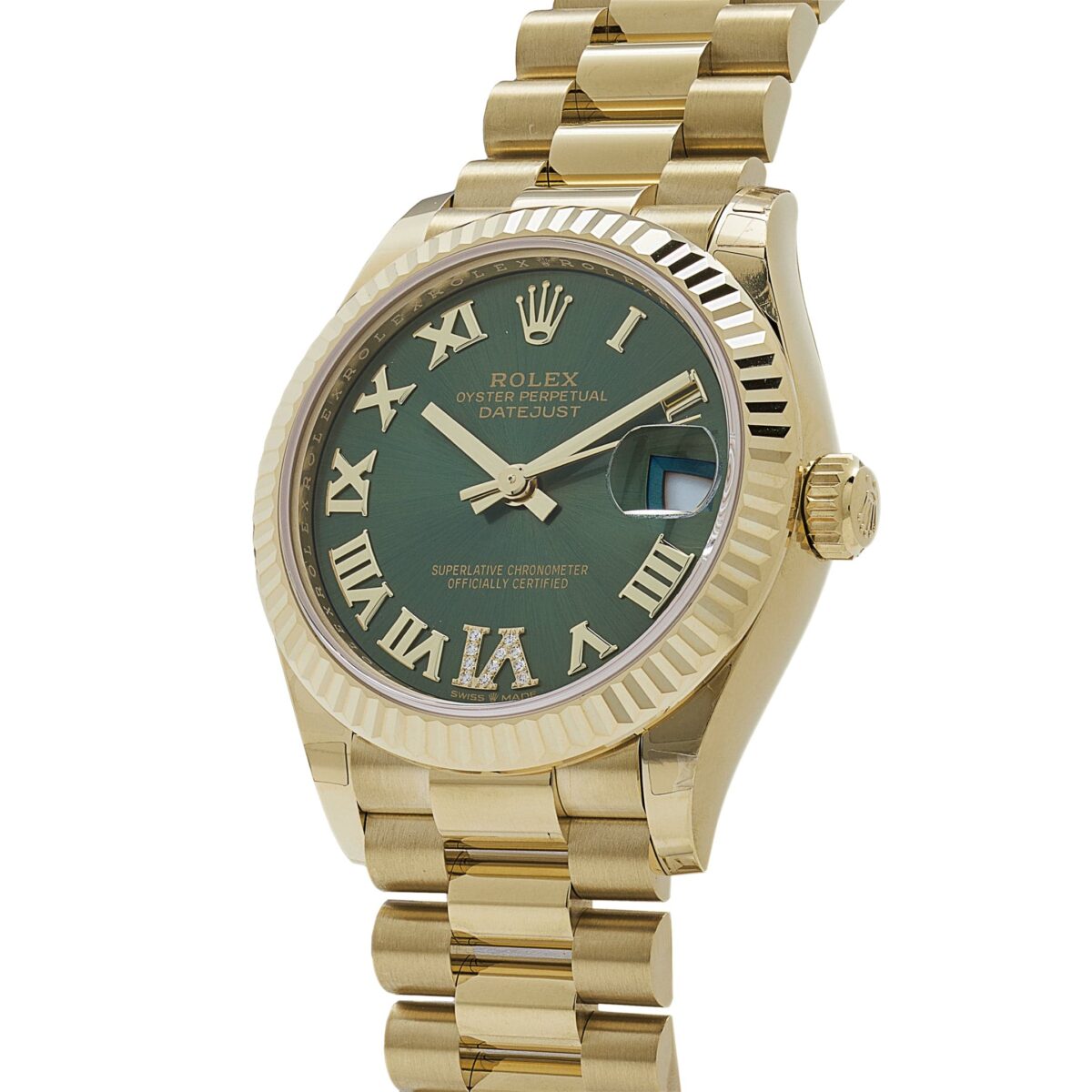 Rolex Datejust 278278 Yellow Gold Diamond Green Dial President (2023) - Image 3