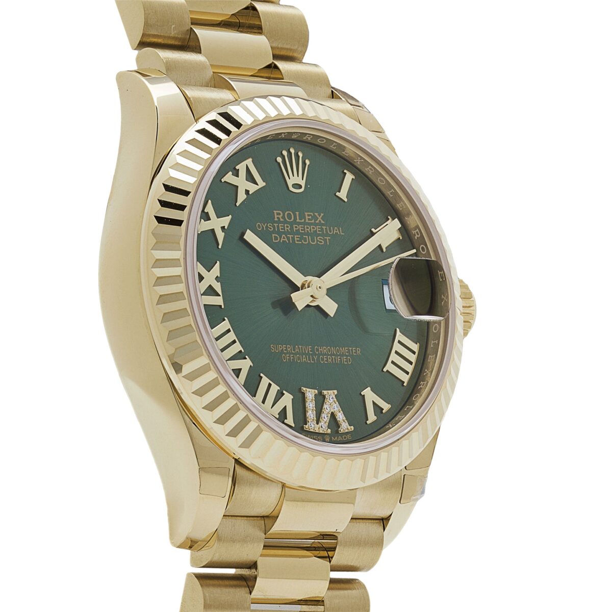 Rolex Datejust 278278 Yellow Gold Diamond Green Dial President (2023) - Image 4