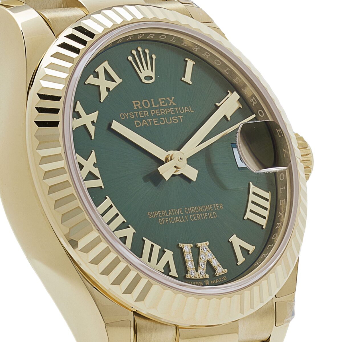 Rolex Datejust 278278 Yellow Gold Diamond Green Dial President (2023) - Image 5