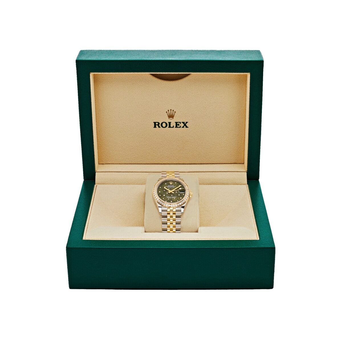 Rolex Datejust 278383RBR Two-Toned Yellow Gold Stainless Steel Green Flower Dial - Image 7