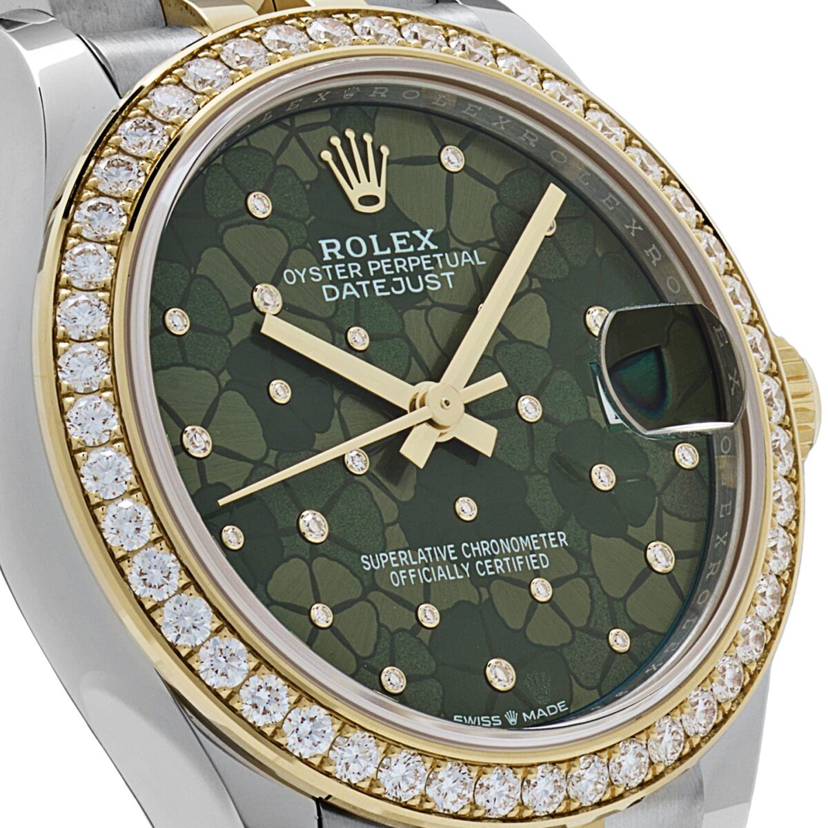 Rolex Datejust 278383RBR Two-Toned Yellow Gold Stainless Steel Green Flower Dial - Image 5