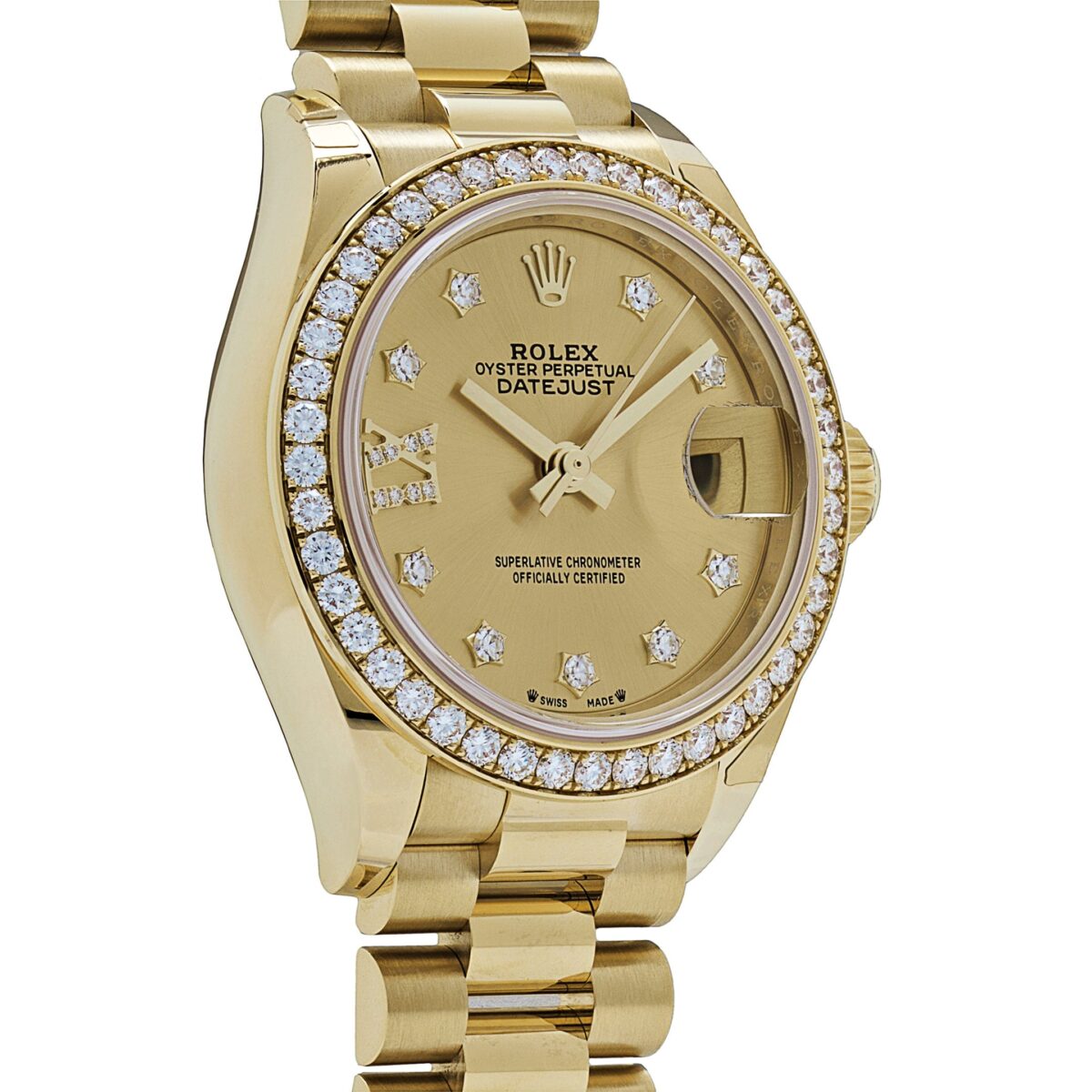 Rolex Datejust 279138RBR Yellow Gold Champagne Diamond Dial President (2022) - Image 4