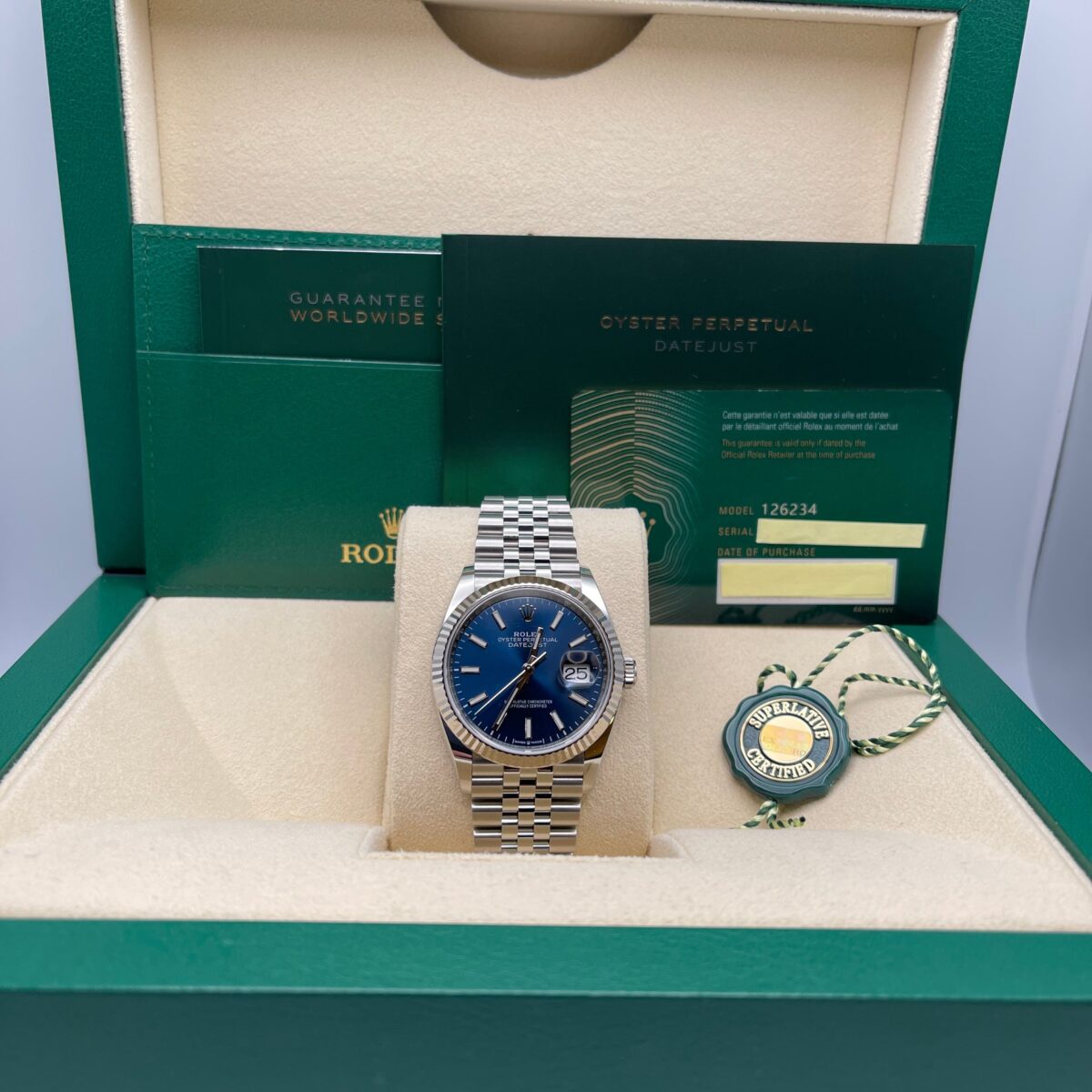 Rolex Datejust 126234 White Gold Stainless Steel Blue Dial Jubilee - Image 7