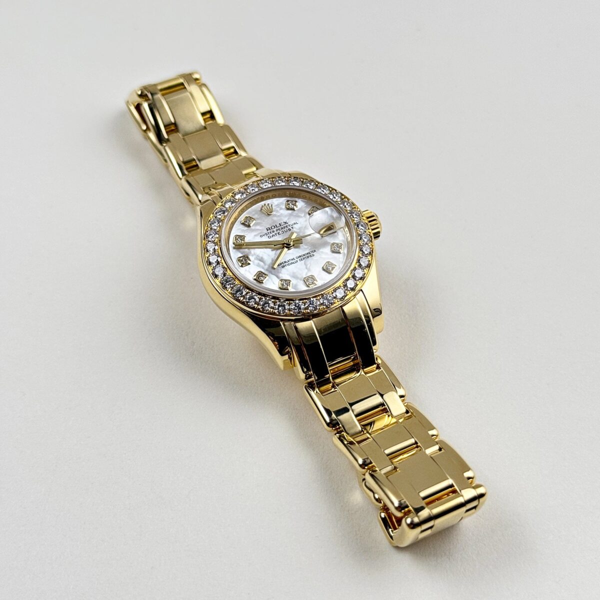 Rolex Datejust Pearlmaster 80298 Yellow Gold Mother of Pearl Diamond Dial (2007) - Image 3