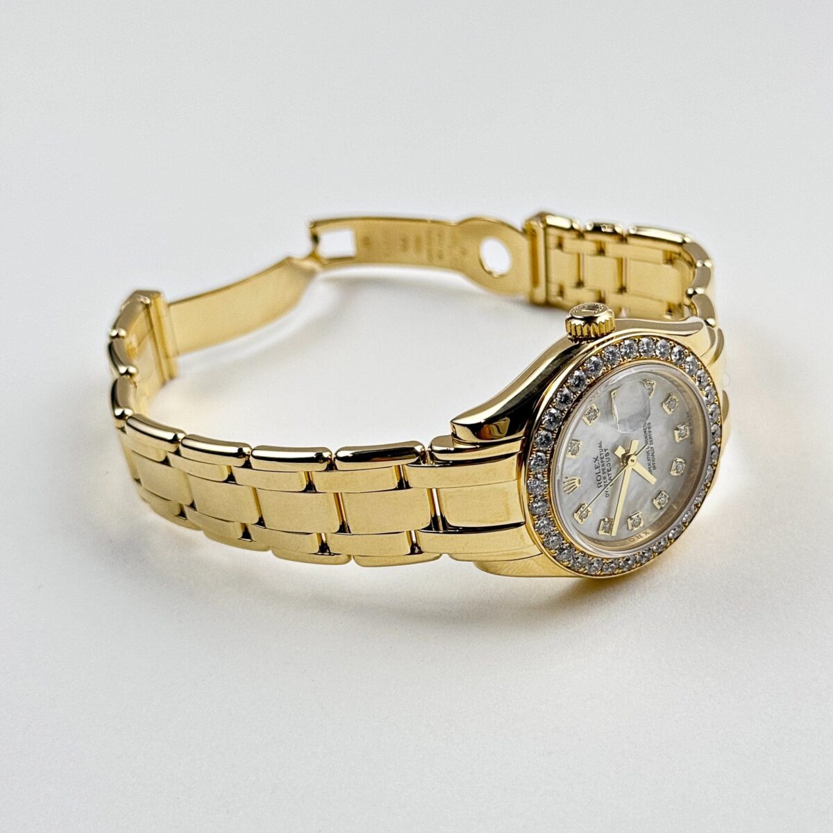 Rolex Datejust Pearlmaster 80298 Yellow Gold Mother of Pearl Diamond Dial (2007) - Image 5