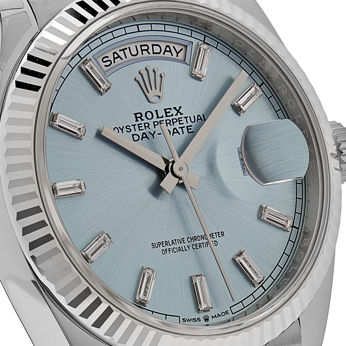 Rolex Day-Date 128236 Platinum Ice Blue Baguette Dial - Image 5