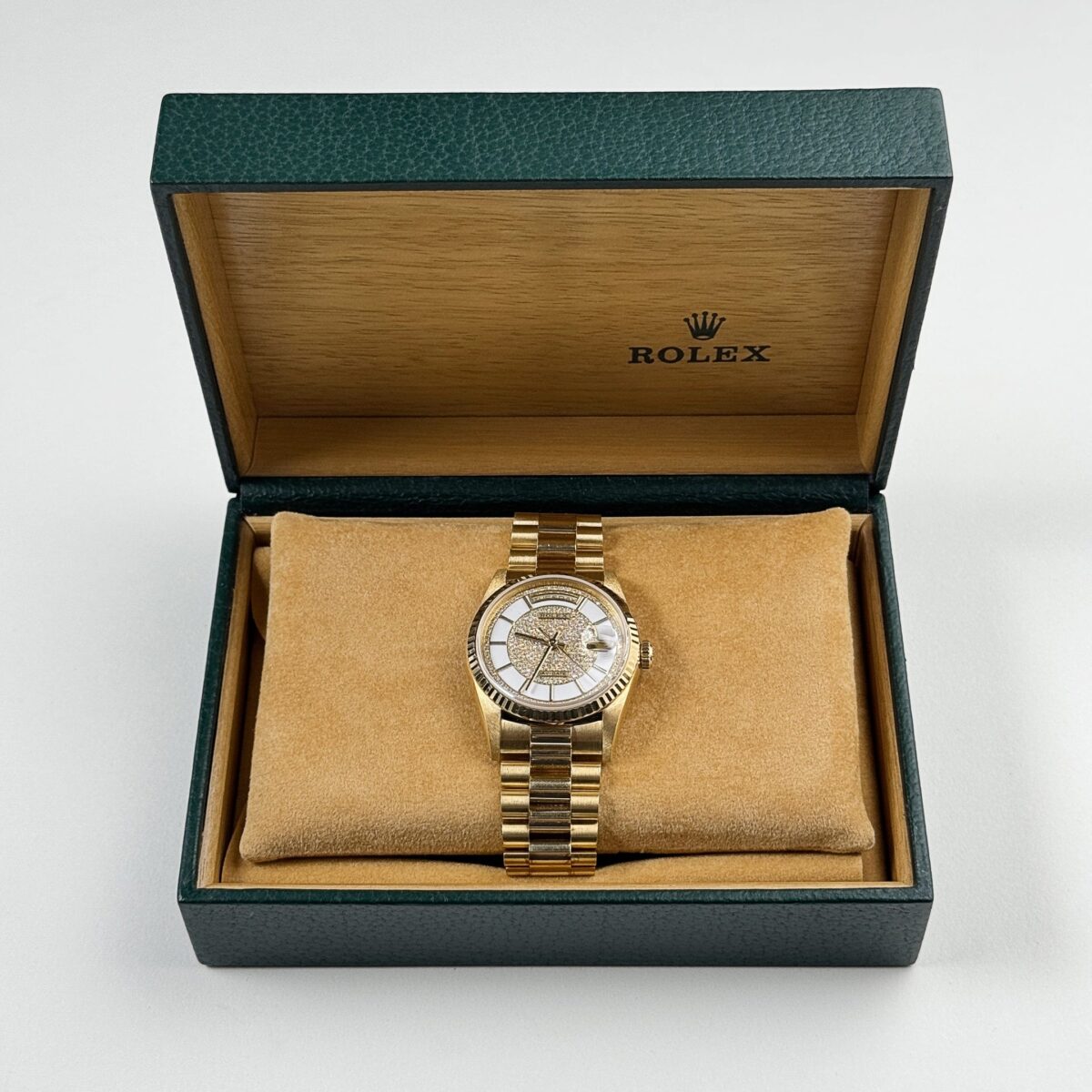 Rolex Day-Date 18238 Yellow Gold Carousel Diamond Dial Presidential Bracelet - Image 11