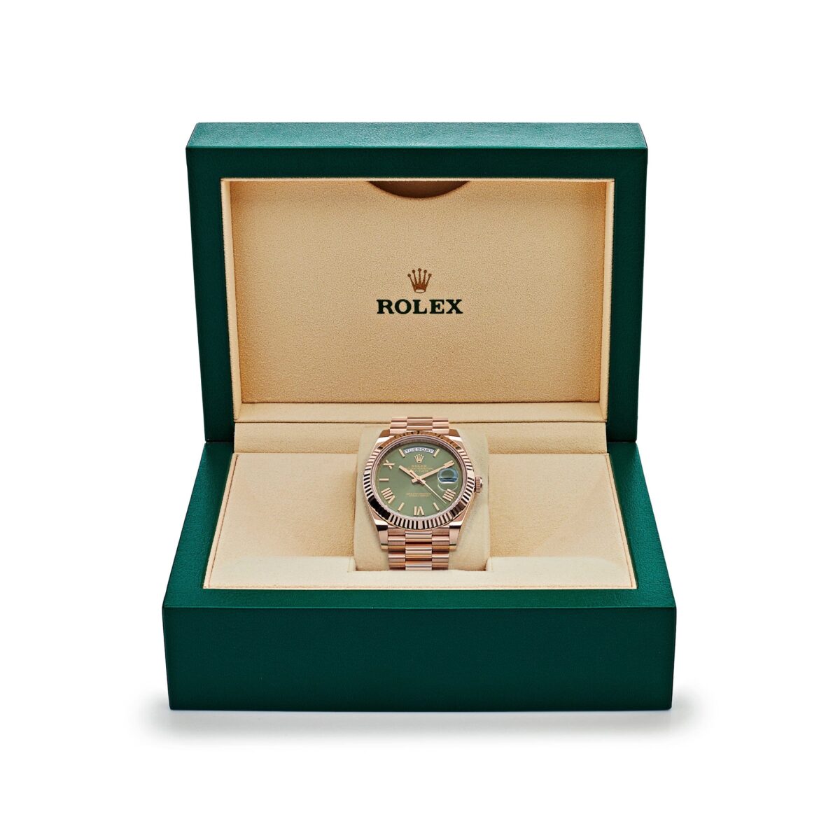 Rolex Day-Date 228235  Rose Gold Olive Green Dial (2023) - Image 7