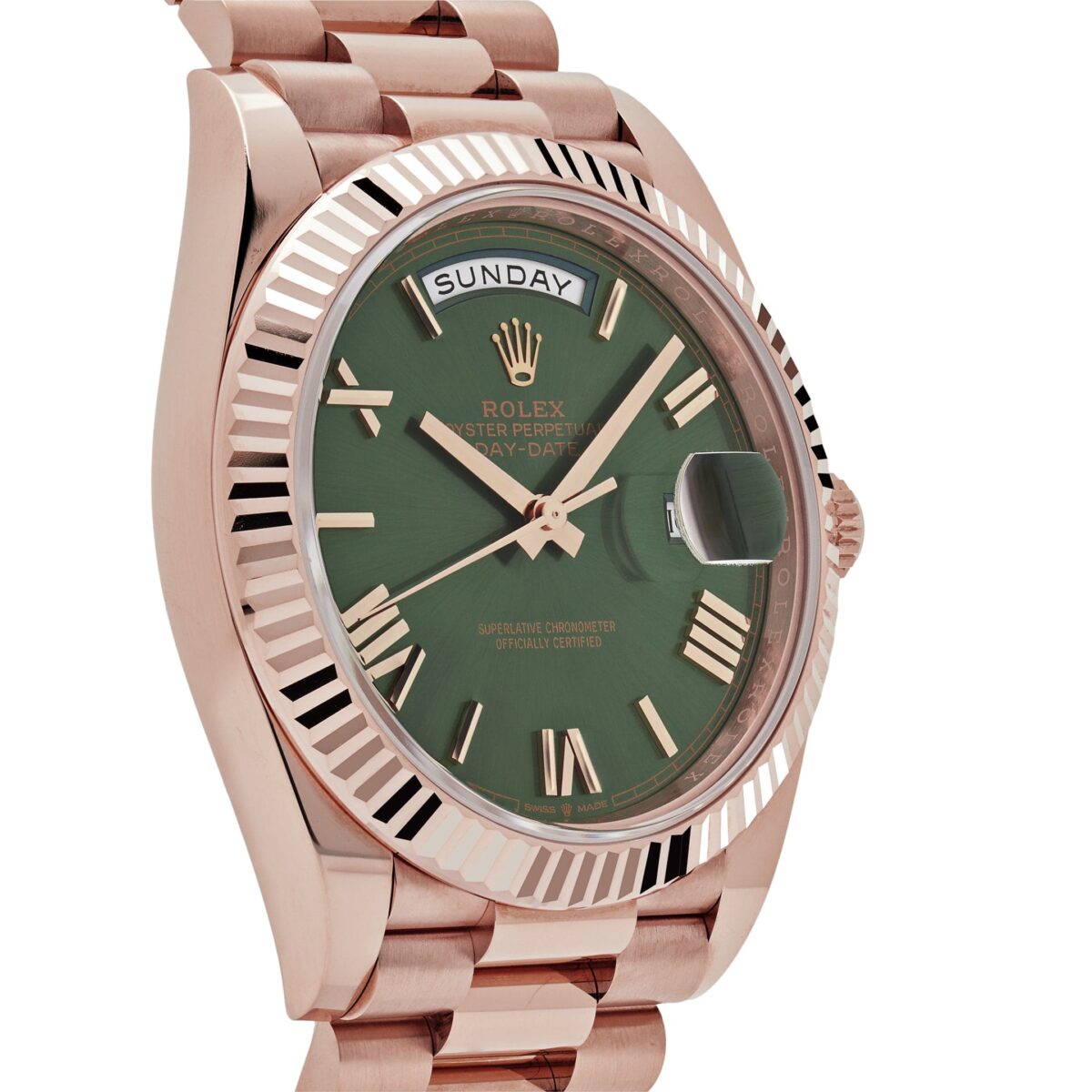 Rolex Day-Date 228235  Rose Gold Olive Green Dial (2023) - Image 4