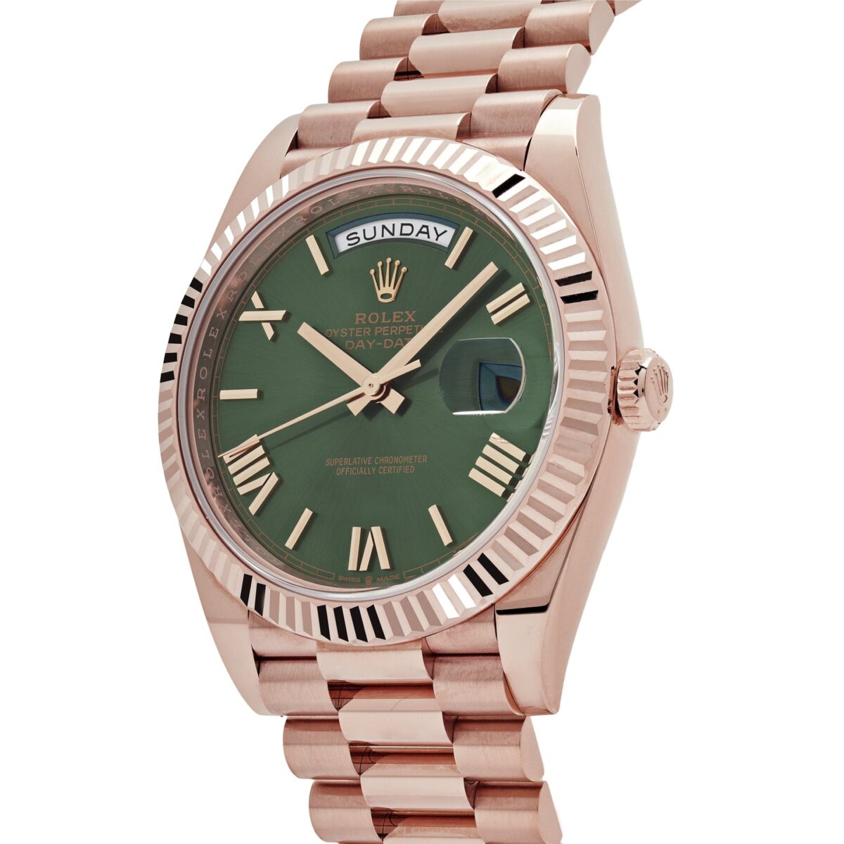 Rolex Day-Date 228235  Rose Gold Olive Green Dial (2023) - Image 3