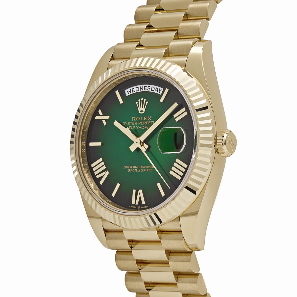 Rolex Day-Date 228238 Yellow Gold Green Ombre Roman Numeral Dial - Image 4