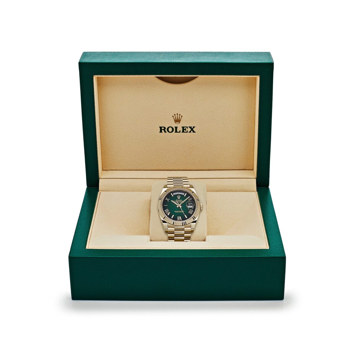 Rolex Day-Date 228238 Yellow Gold Green Ombre Roman Numeral Dial - Image 7