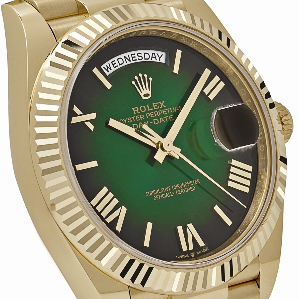 Rolex Day-Date 228238 Yellow Gold Green Ombre Roman Numeral Dial - Image 5