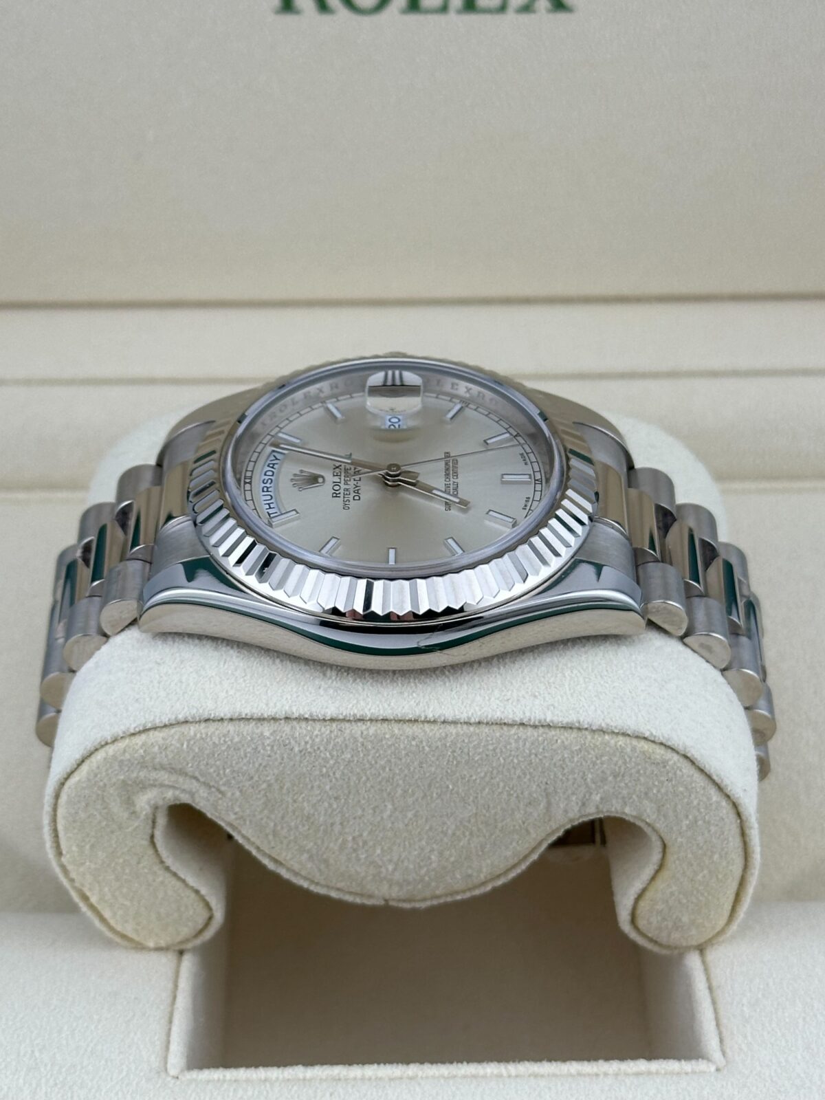 Rolex Day-Date II 218239 White Gold Silver Dial (2022) - Image 3