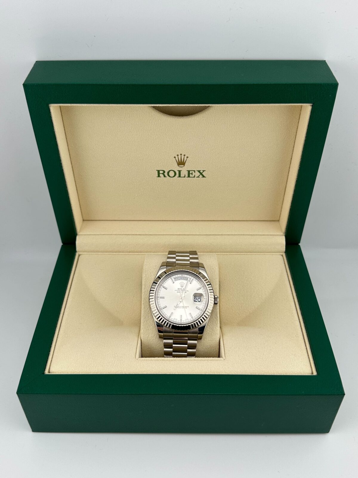 Rolex Day-Date II 218239 White Gold Silver Dial (2022) - Image 5