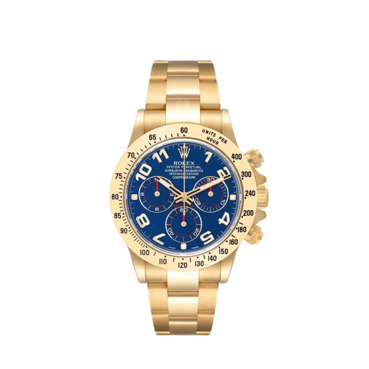 Rolex Daytona 116508 Yellow Gold Blue Racing Arabic Dial