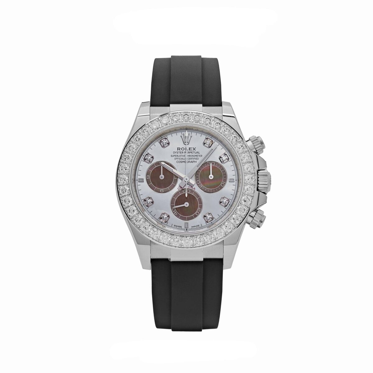 Rolex Daytona 126589RBR White Gold Diamond Mother of Pearl Dial Diamond Bezel