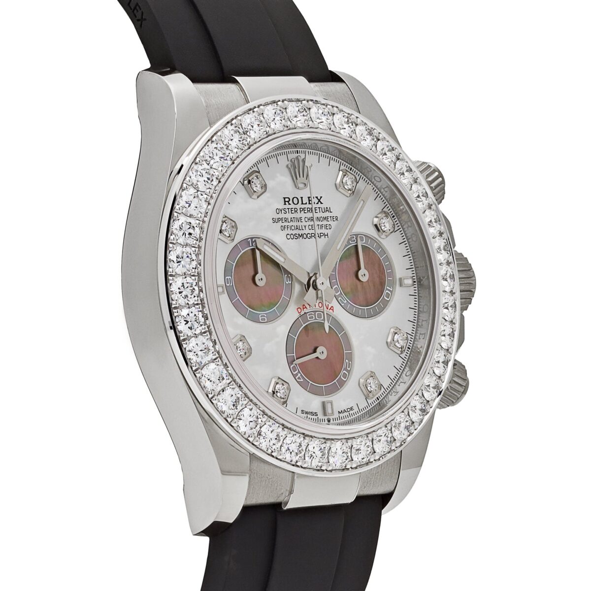 Rolex Daytona 126589RBR White Gold Diamond Mother of Pearl Dial Diamond Bezel - Image 4