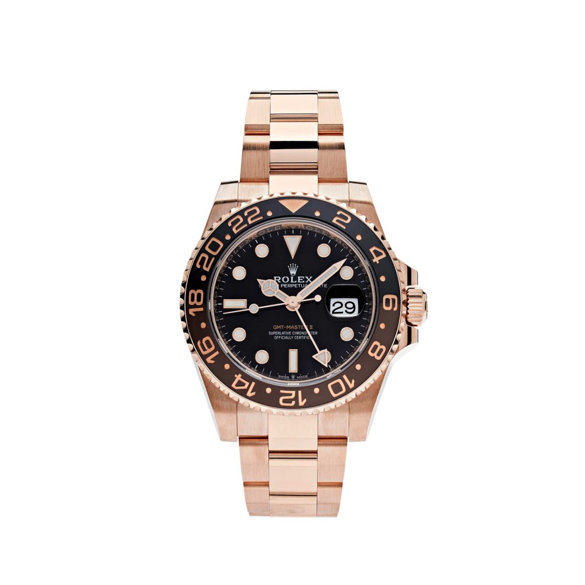 Rolex GMT-Master II 126715CHNR 'Root Beer' Rose Gold Black Dial (2024)