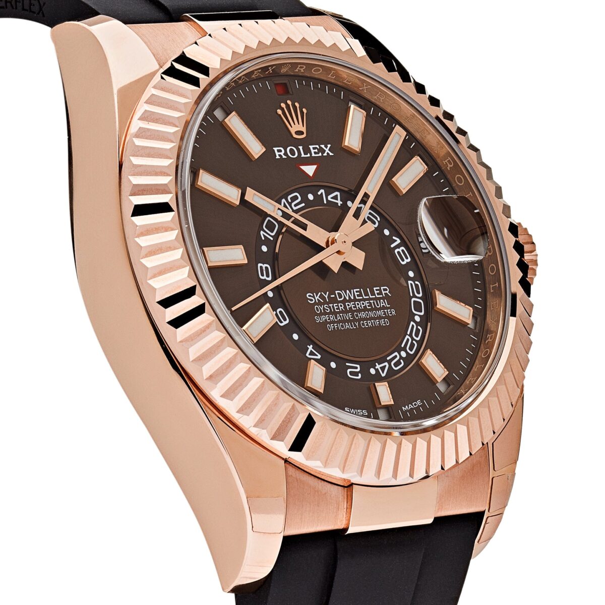 Rolex Sky-Dweller 336235 Rose Gold Brown Chocolate Dial Oysterflex - Image 3