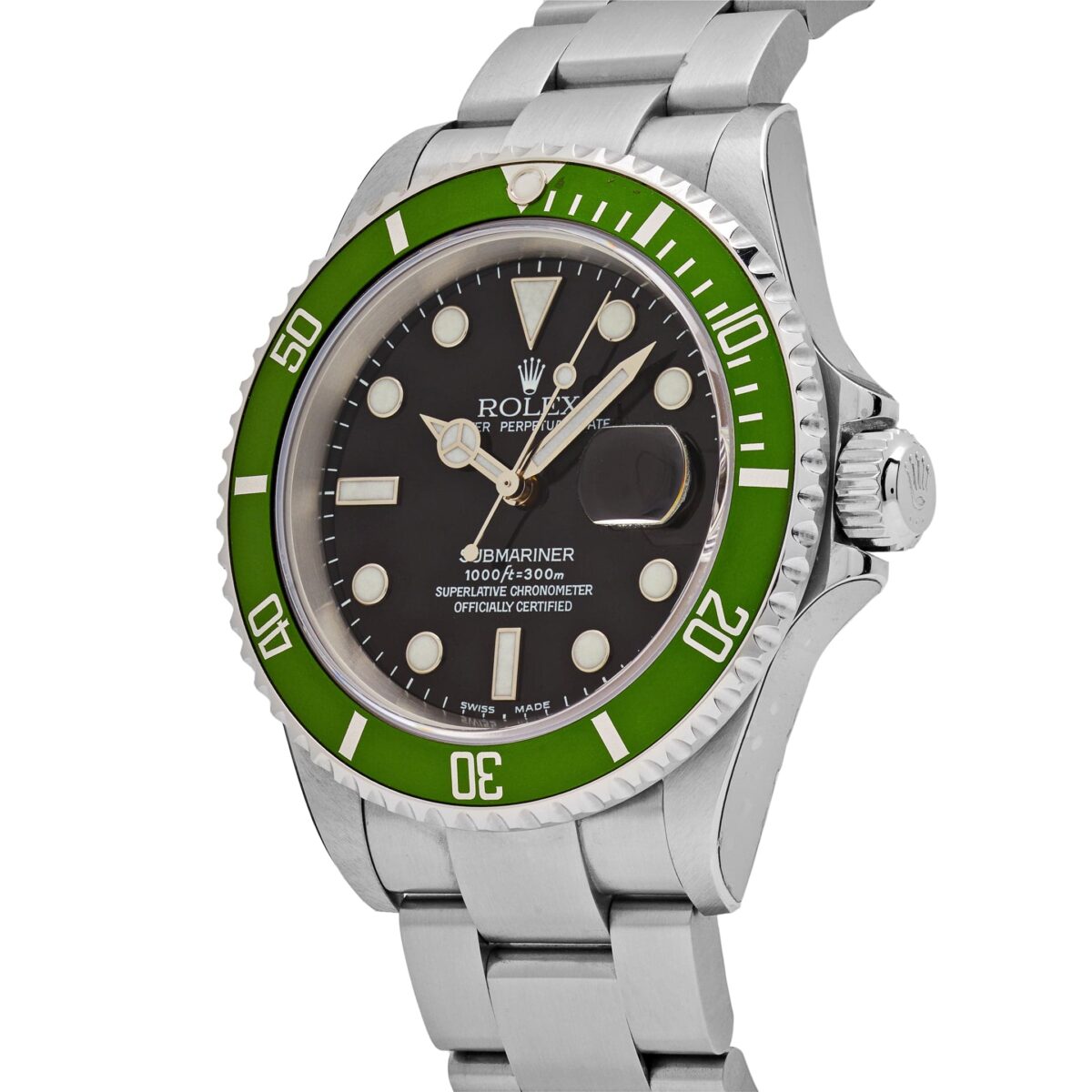 Rolex Submariner Date 16610LV 'Kermit' Bezel Flat 4 Stainless Steel Black Dial Oyster (2003) - Image 3