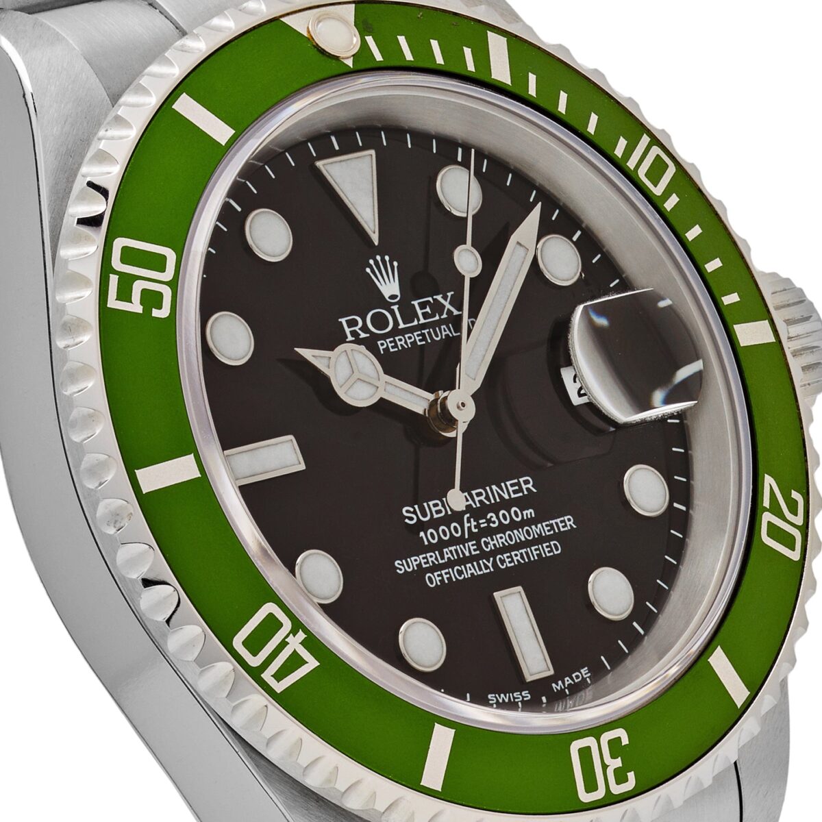 Rolex Submariner Date 16610LV 'Kermit' Bezel Flat 4 Stainless Steel Black Dial Oyster (2003) - Image 5