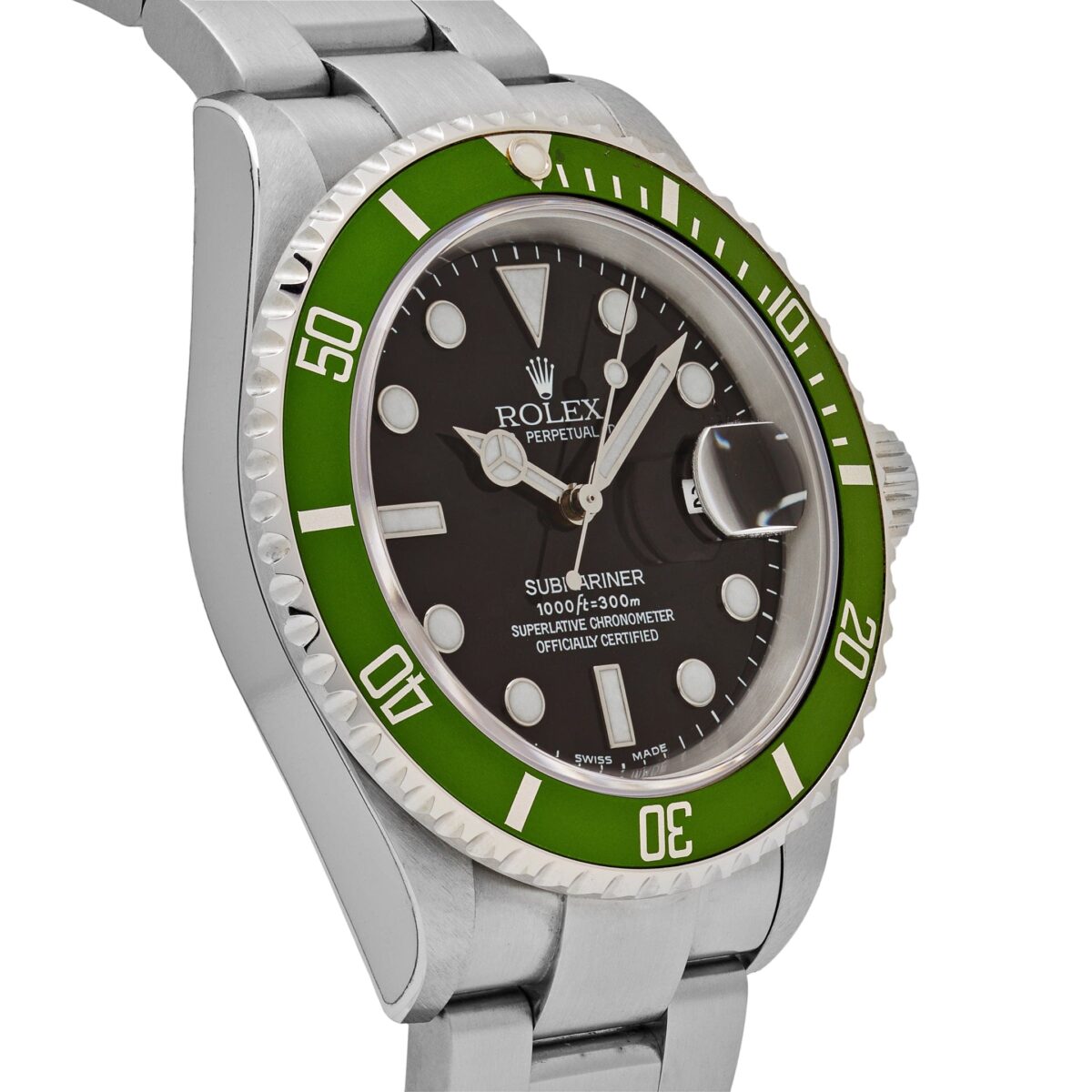 Rolex Submariner Date 16610LV 'Kermit' Bezel Flat 4 Stainless Steel Black Dial Oyster (2003) - Image 4