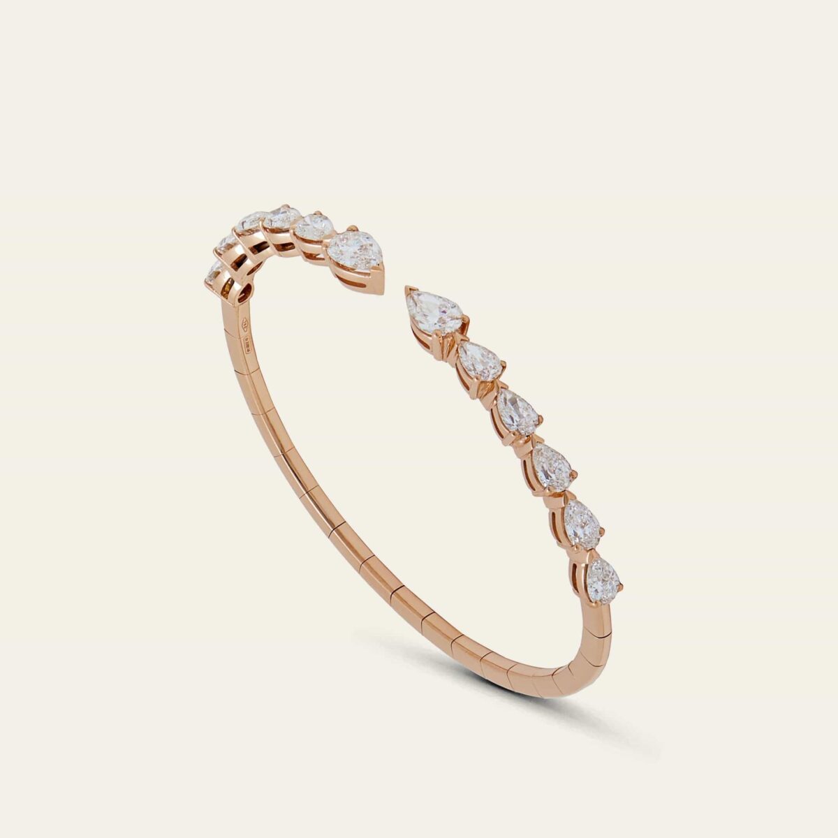 Rose Gold Diamond Cuff Bracelet - Image 3