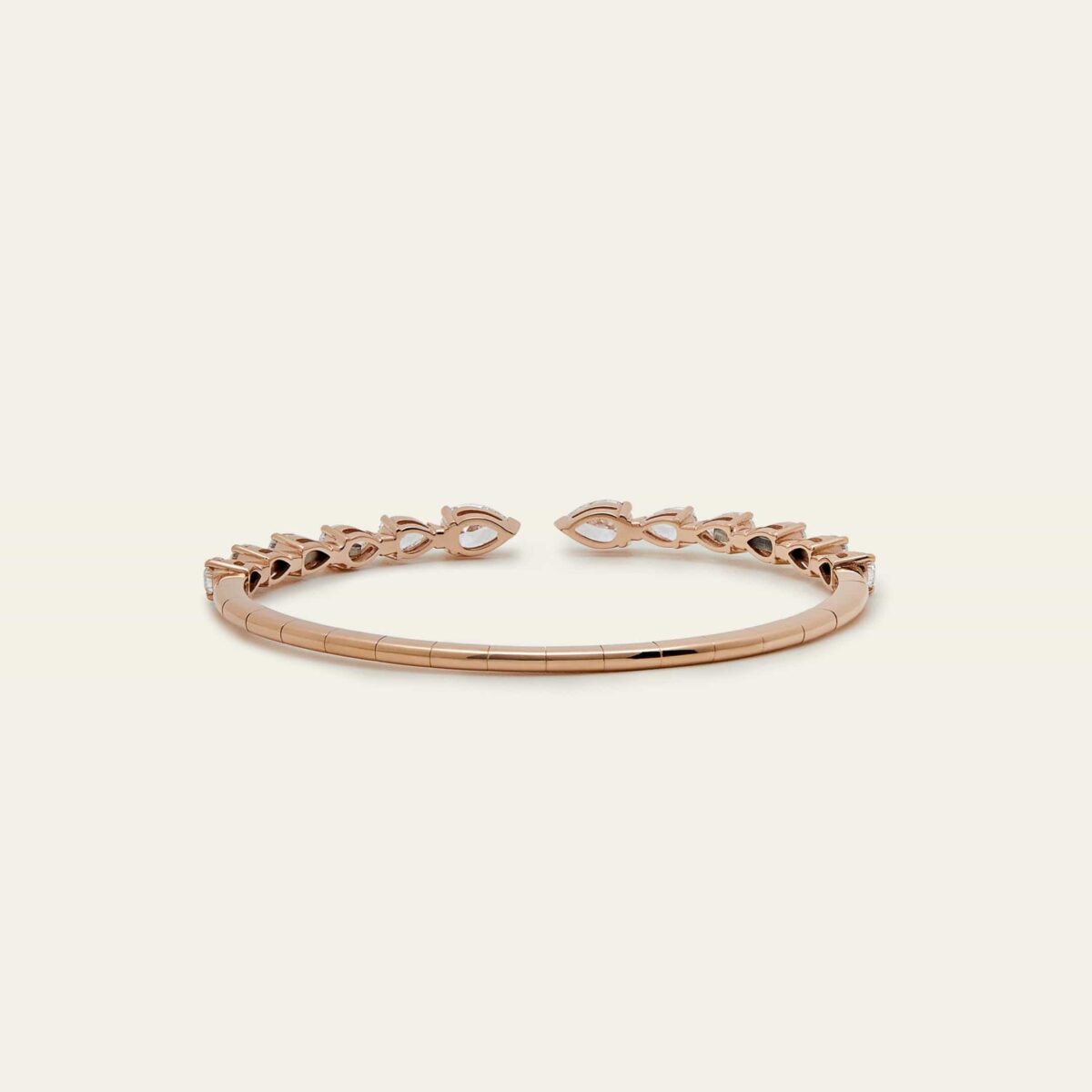 Rose Gold Diamond Cuff Bracelet - Image 5