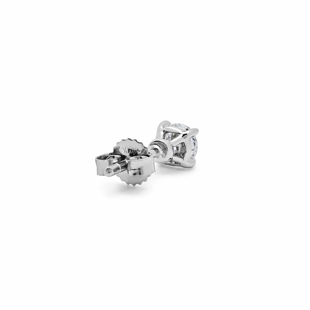 Round Brilliant-Cut Diamond Stud Earrings - Image 3