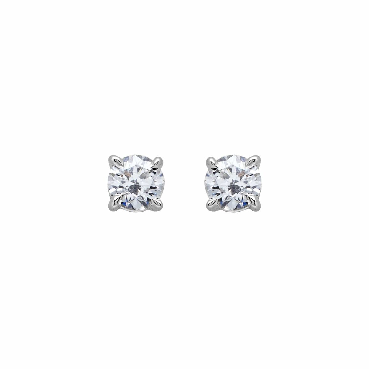 Round Brilliant-Cut Diamond Stud Earrings