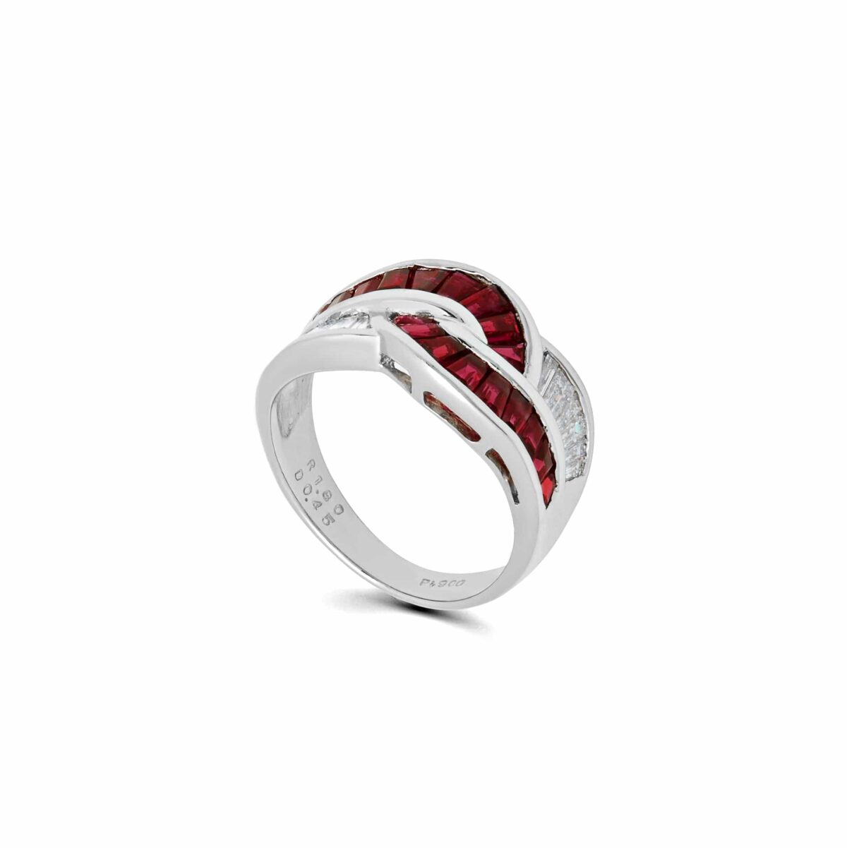 Ruby and Diamond Knot Ring - Image 3