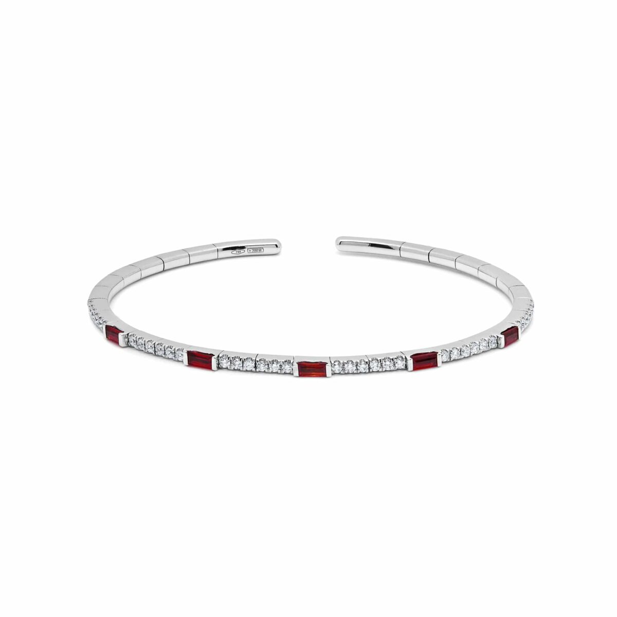 Ruby and Diamond Flexible Cuff Bracelet WG JBG257R 5B69