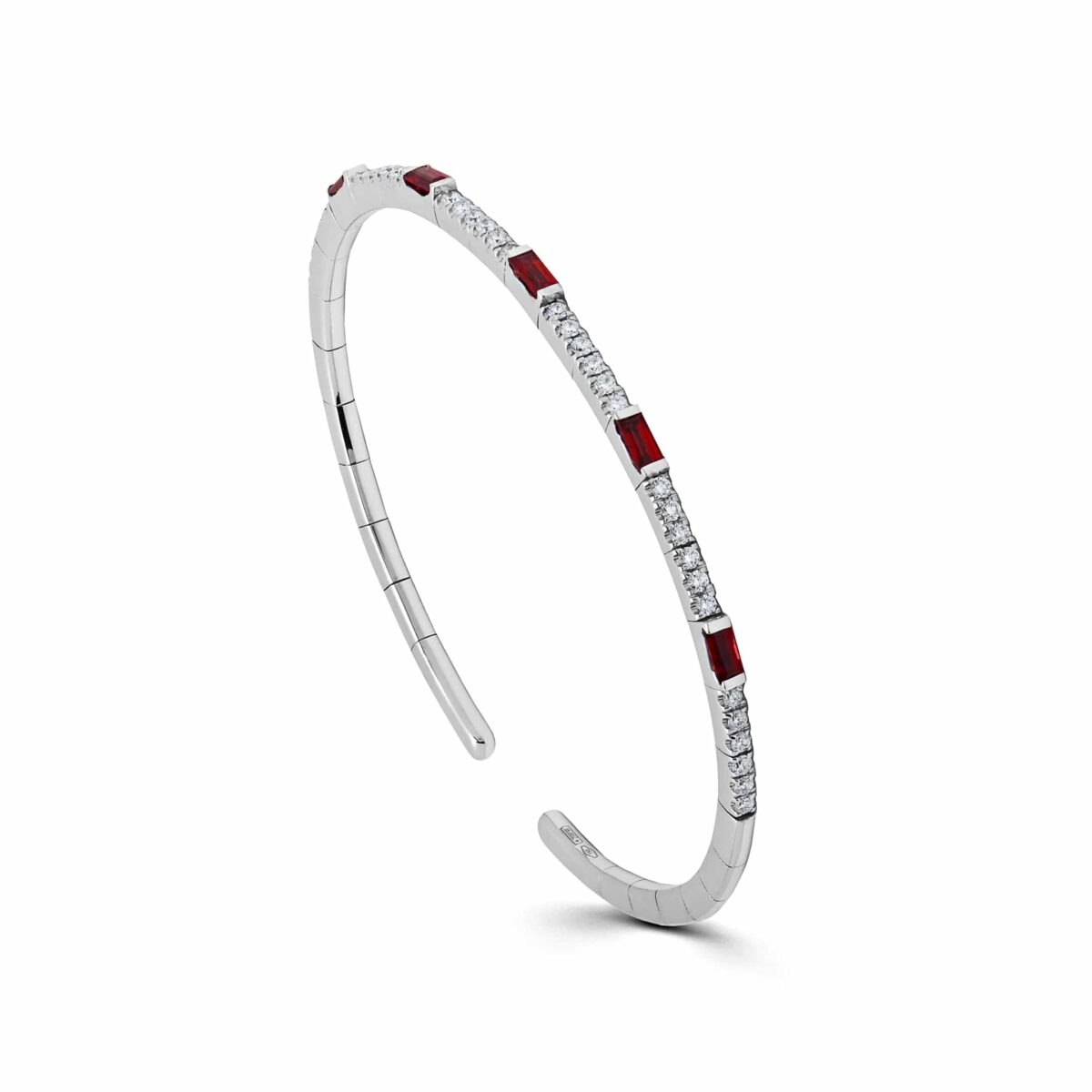 Ruby and Diamond Flexible Cuff Bracelet WG JBG257R 5B69 - Image 3