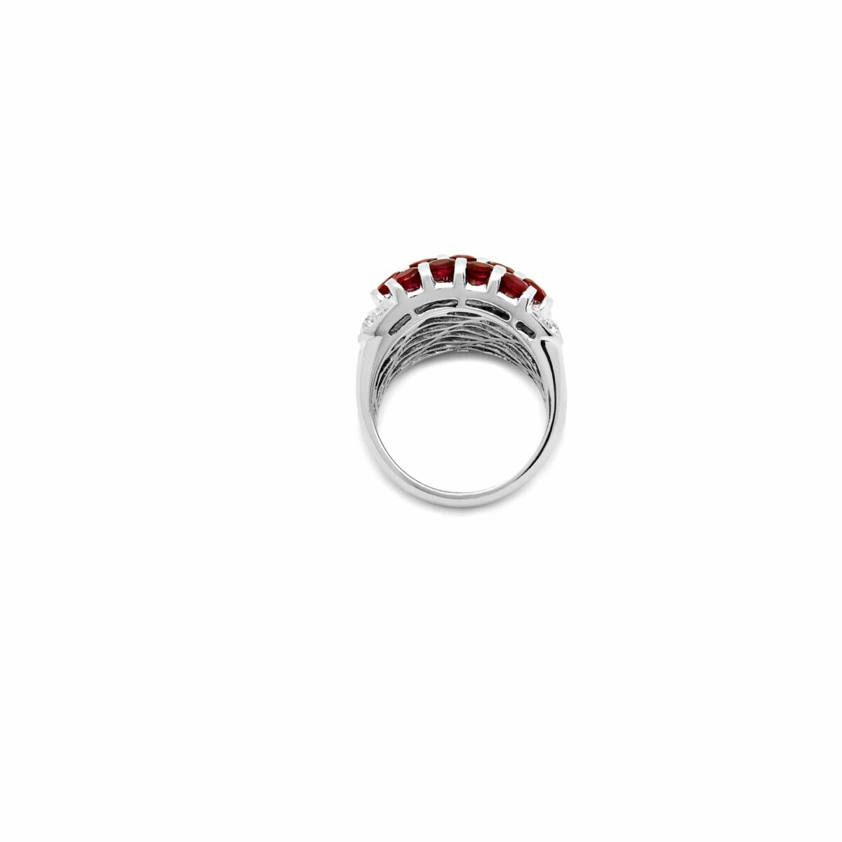 Ruby and Platinum Checkered Ring - Image 4